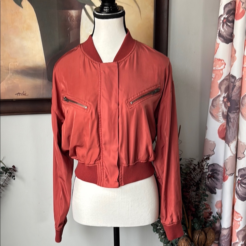 Ashley By 26 International Red Satin‎ Bomber Jacket